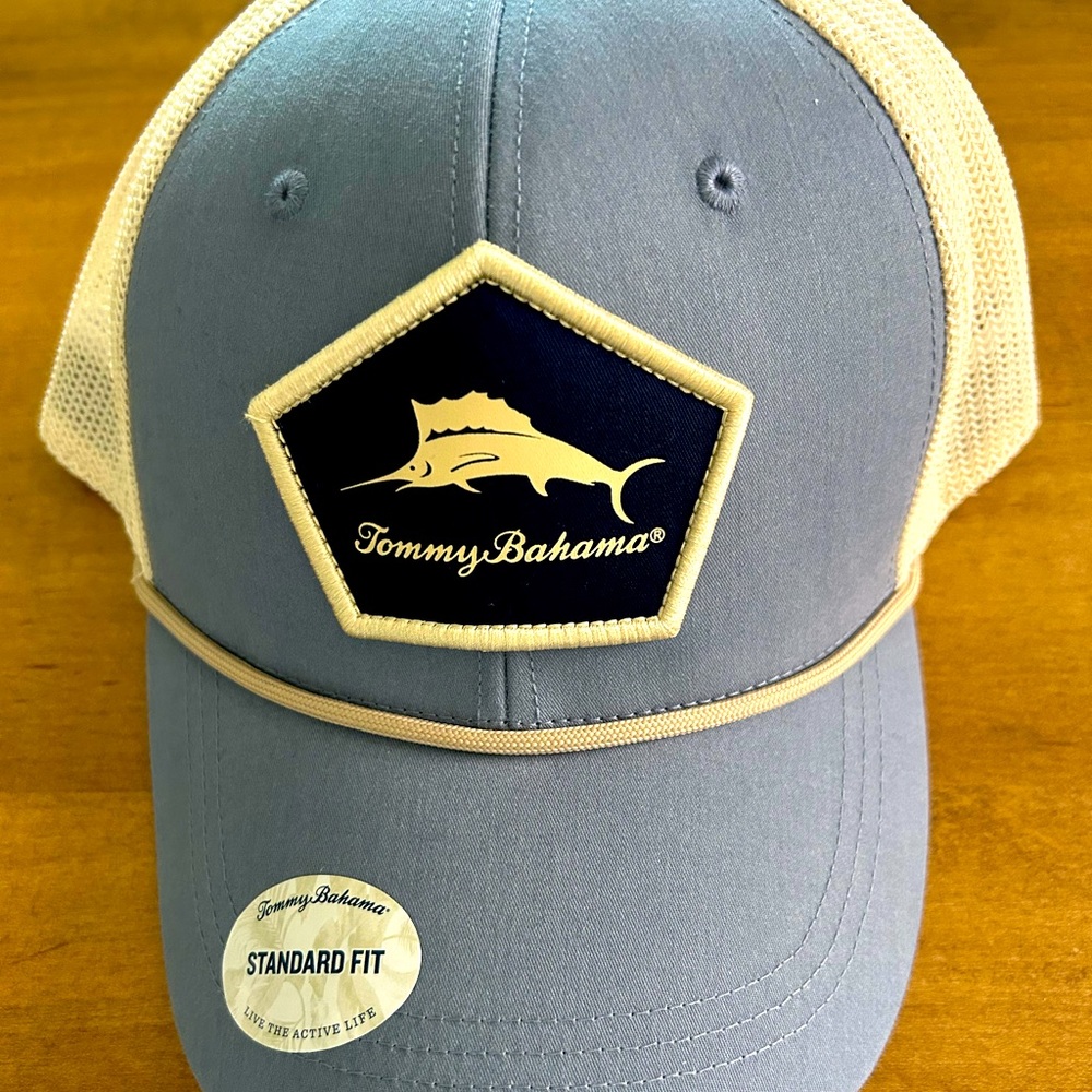 Tommy Bahama Script Marlin Baseball-Tucker Hat With Adjustable Strap.